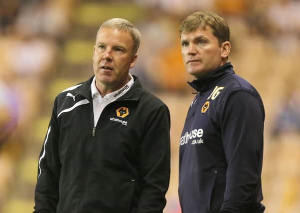 Kenny Jackett and assistant boss Joe Gallen at Wolves