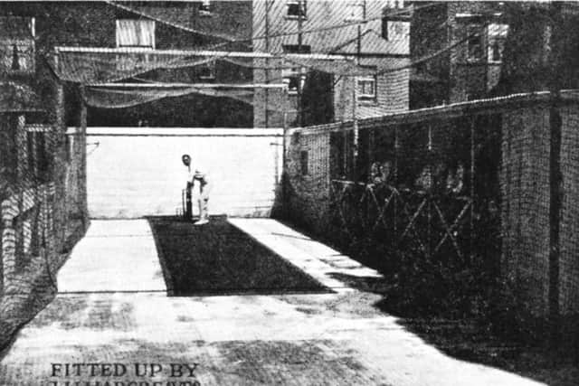 THEN: The Portsmouth Cricket Club practice net in the back garden of 12a Inglis Road, Southsea.