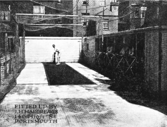 THEN: The Portsmouth Cricket Club practice net in the back garden of 12a Inglis Road, Southsea.