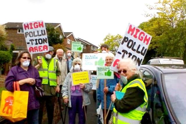 Green campaigners in Fareham on the fresh air walk through the town centre