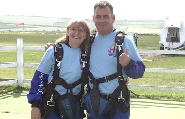Denise and Lea Jackson just moments after their 15,000ft skydive