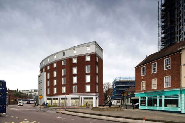 A computer-generated image of the planned new 120-bed hotel in Queen Street, Portsmouth     Picture: Axiom Architects