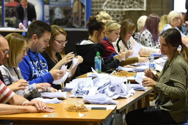 The election count in progress