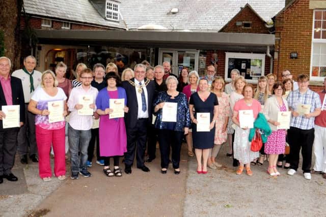 Fareham volunteers were presented with certificates by the mayor