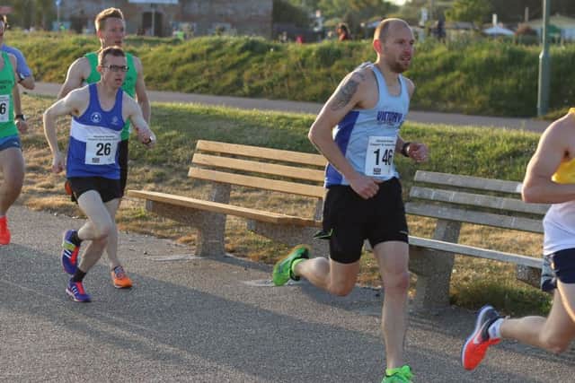 Paul Mitchinson, Pete Collins and Rob Arkell in Gosport 5k action