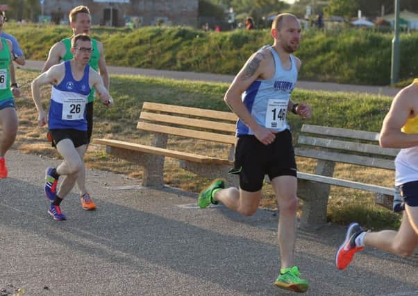 Paul Mitchinson, Pete Collins and Rob Arkell in Gosport 5k action