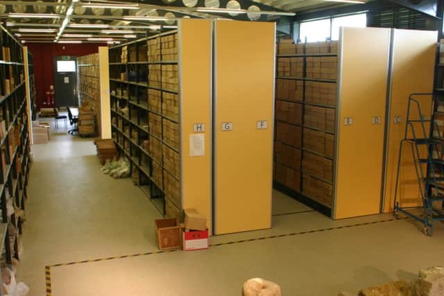 Some of the artefacts stored at Fishbourne Roman Palace