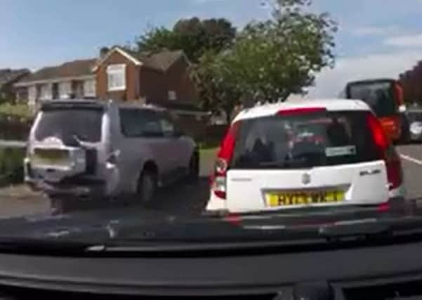 Dashcam footage of the vehicle mounting the pavement near Peel Common Junior School (credit: Terry Williams)