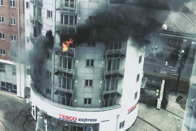 The fire at Gunwharf Quays earlier this year