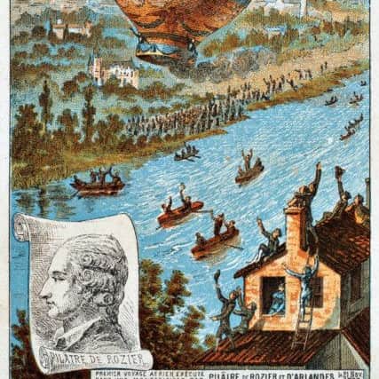 The first untethered balloon flight, by Rozier and the Marquis d'Arlandes on November 21, 1783
Picture: Wikipedia