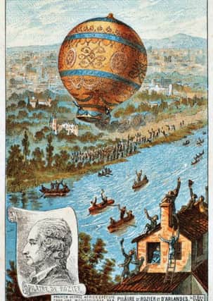 The first untethered balloon flight, by Rozier and the Marquis d'Arlandes on November 21, 1783
Picture: Wikipedia