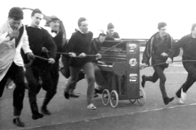 The Portsmouth Grammar School team in full flight, 1965 Picture: Tim Runnacles
