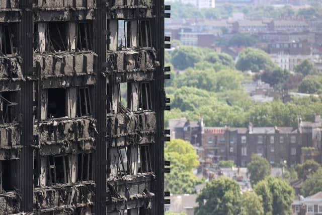 Grenfell Tower in west London after a fire engulfed the 24-storey building Picture: Rick Findler/PA Wire