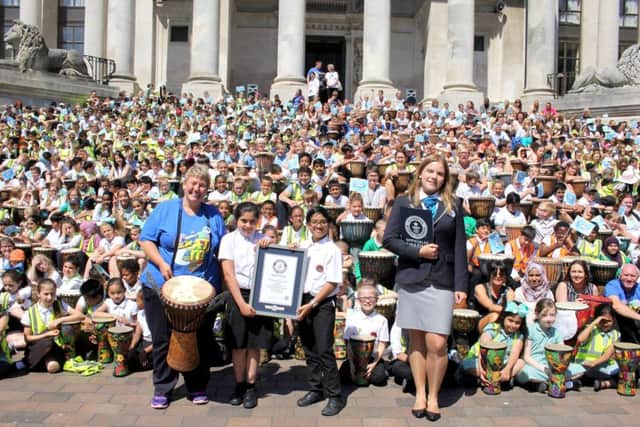 Primary school children take part in musical world record attempt for BBC Music Day.Pictures: Portsmouth Music Hub