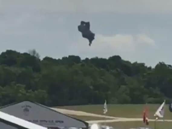 The blimp crashed