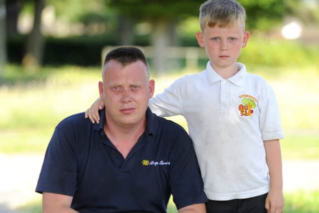 Lee Fry claims his son Tyler found a stone in his hash brown at AsdaPicture: Malcolm Wells (170619-1823)