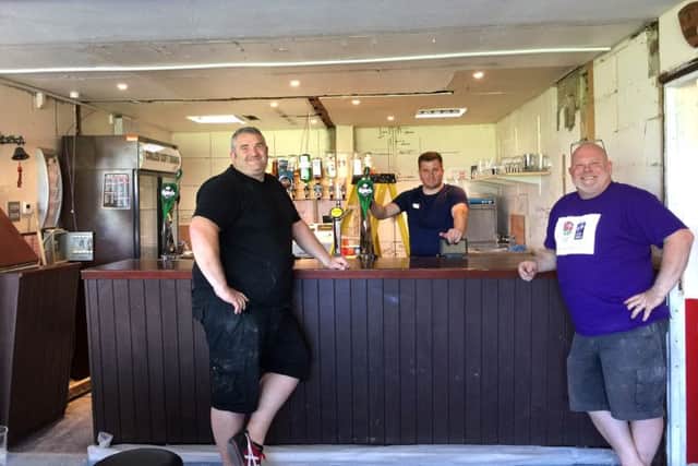 areham Heathens commercial manager Dave Tyson, left, clubhouse bar manager John Cole, middle, and Bernie Rhodes, director of rugby, right, in the clubhouse which is undergoing a revamp.