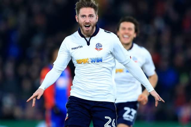 James Henry celebrates scoring for Bolton last season