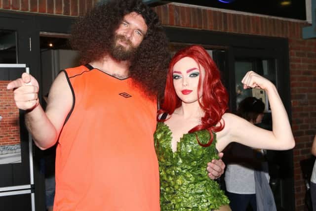 Matthew Dale, from Doctor Who, and Leanne Manuel as Poison Ivy. Picture: Habibur Rahman