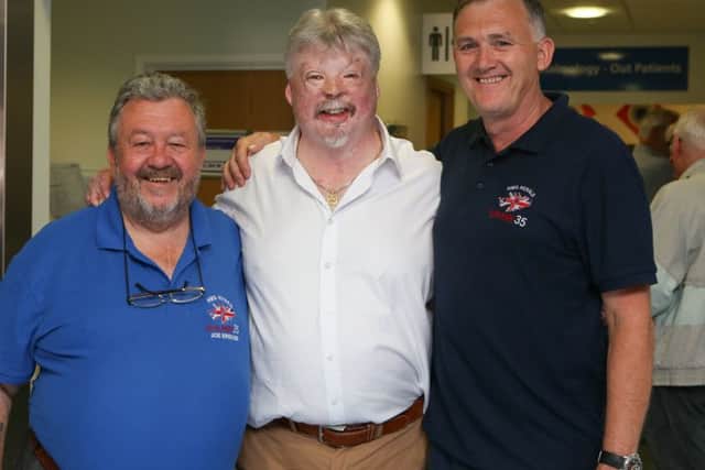 Simon Weston, centre, with Joe Erskine and Alan Ward
Picture: Habibur Rahman (170797-24)
