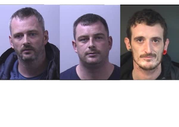 Jailed John Donoghue, David Childs and Luke Bowles