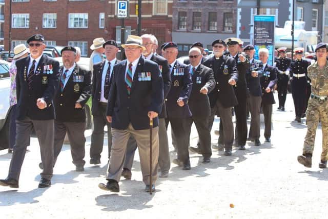 Veterans marching through Old Portsmouth to mark the 35th anniversary of the conflict
Picture: Habibur Rahman (170801-78)