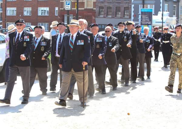 Veterans marching through Old Portsmouth to mark the 35th anniversary of the conflict
Picture: Habibur Rahman (170801-78)