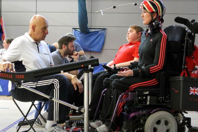 Cecilia Turk, front right, in action at the BE Cup. Picture: Boccia England