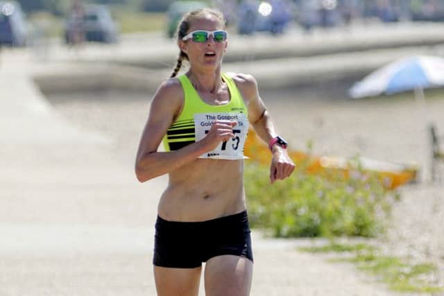 Victoria Gill wins the Gosport Golden 5k. Picture: Neil Marshall (170313-3)