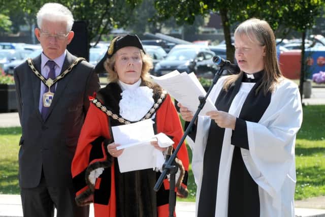 The Rev Kate Macfarlane speaks during the Havant remembrance service Picture: Sarah Standing (170787-9386)