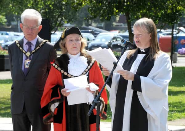 The Rev Kate Macfarlane speaks during the Havant remembrance service 

Picture: Sarah Standing (170787-9386)