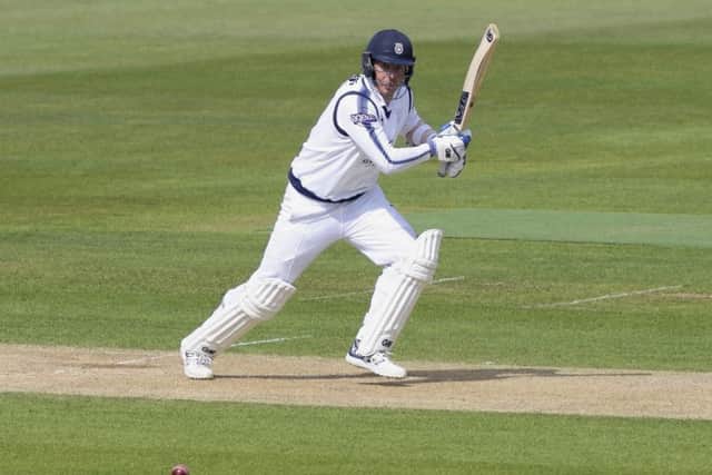 Kyle Abbott played a strong innings alongside George Bailey. Picture: Neil Marshall