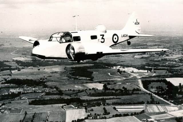 A prototype of an Airspeed Oxford on its maiden flight from Portsmouth on June 19, 1937. Nearly all Second World War Bomber Command crews trained on these. The last Oxford was retired from RAF service in 1956.