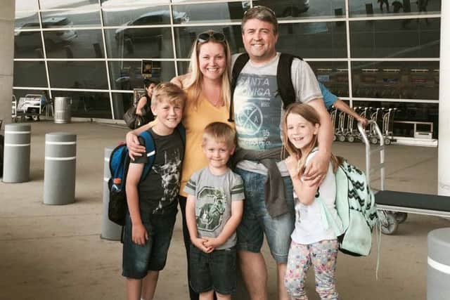 Ethan Marvin with mum Karina, dad Craig, and 10, and brother and sister Zac, five, and Evie, eight. Picture: Breathe With Me