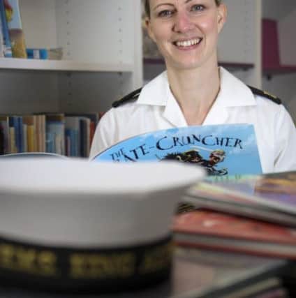 Pupils were left stunned when AB Emma Cutler visited them in her Royal Navy reserve uniform