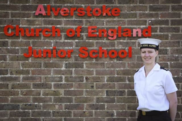 AB Emma Cutler, of HMS King Alfred Royal Navy Reserve Unit at her day job as a music teacher in Alverstoke CofE Junior School, Gosport.