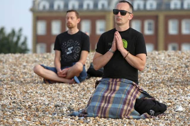 Lee Devereux on the beach at Eastney. All pictures: Habibur Rahman