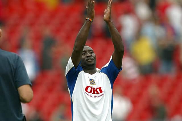 Lomana LuaLua celebrates scoring the winner against Charlton in September 2006