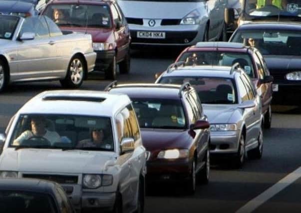 Heavy delays are being reported on the A43 after a three-vehicle crash.