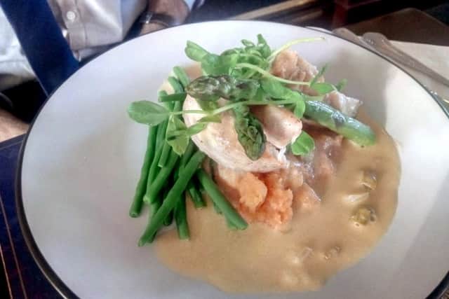 Chicken with asparagus and swede