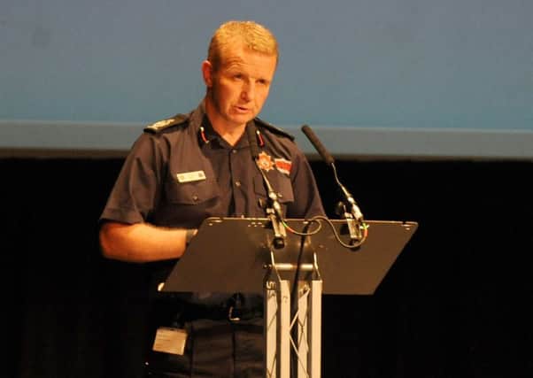 Neil Odin, deputy chief officer speaking at the meeting at the New Theatre Royal.

Picture: Sarah Standing (170835-9794)