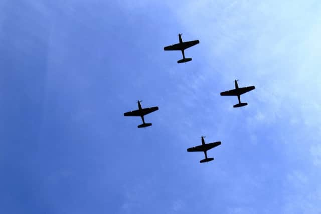 Members of 72 Squadron flew over his care home as part of their centenary anniversary. Mr Nugent is one of just seven members of the squadron left who served during the Second World War