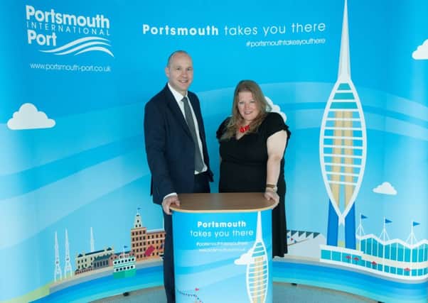 Portsmouth International Port director Mike Sellers and Portsmouth City Council leader Donna Jones