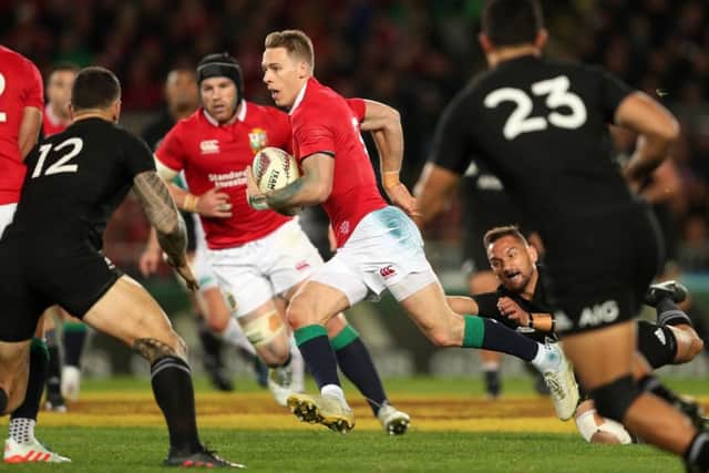 Liam Williams sets off from his own 22 to lay on Sean O'Brien's try during the first test of the 2017 British & Irish Lions tour at Eden Park, Auckland