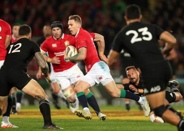 Liam Williams sets off from his own 22 to lay on Sean O'Brien's try during the first test of the 2017 British & Irish Lions tour at Eden Park, Auckland