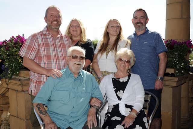 Ken and Muriel Standing, front, celebrated their diamond wedding with family earlier this month