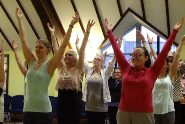 The cast of Sister Act by SDMS in rehearsal