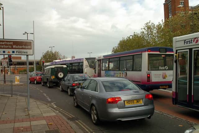 Traffic in Portsmouth City Centre