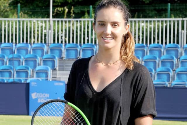 Laura Robson had a hit on court in Southsea with Andrea Petkovic