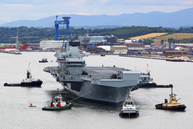 Four acres of sovereign territory, the 65,000-tonne carrier is about to start sea trails. Deployable across the globe she is expected to serve the United Kingdom on operations for 50 years alongside her sister ship HMS Prine of Wales